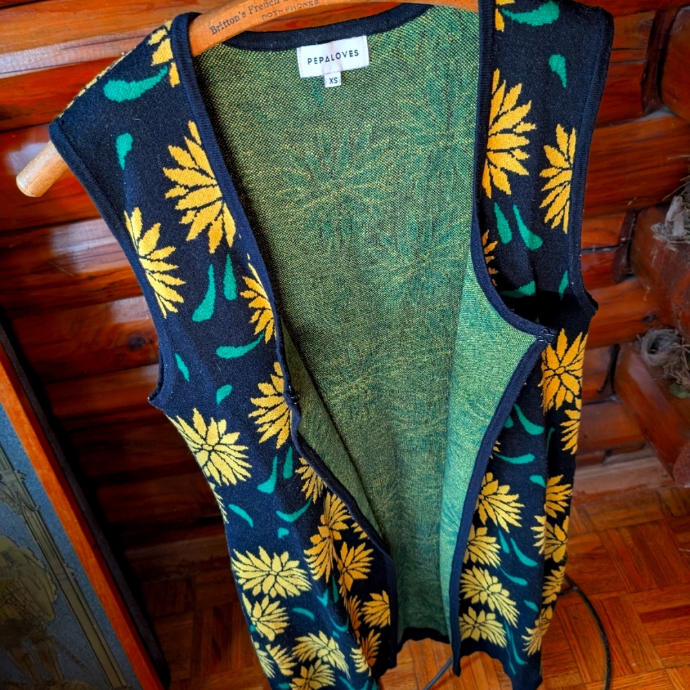 Long dahlia duster sweater vest